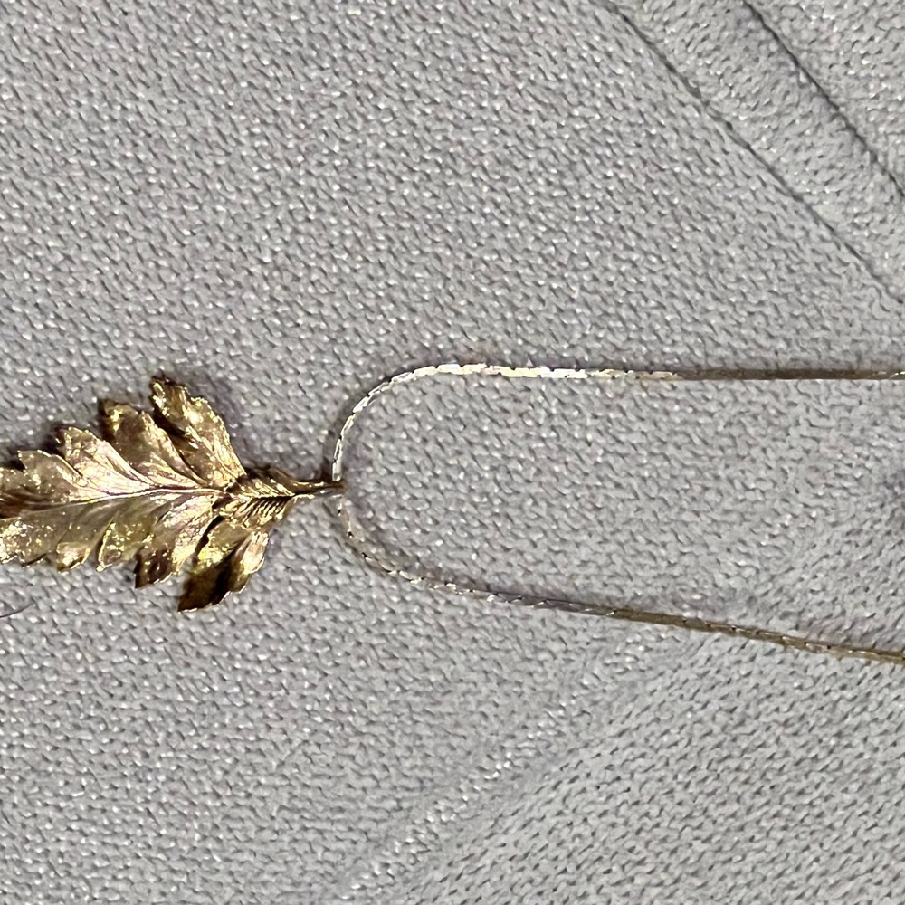Gold Dipped Leaf Necklace - image 3